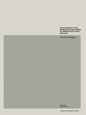 cover image of Starr-plastische Traglastberechnungen mittels der Methode der Finiten Elemente
